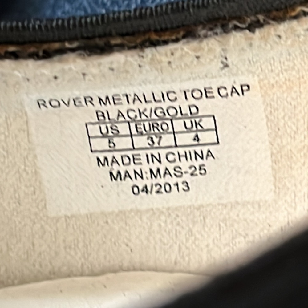 Michael Kors Rover metallic toe cap black leather ballet flats size 5 - Picture 7 of 8